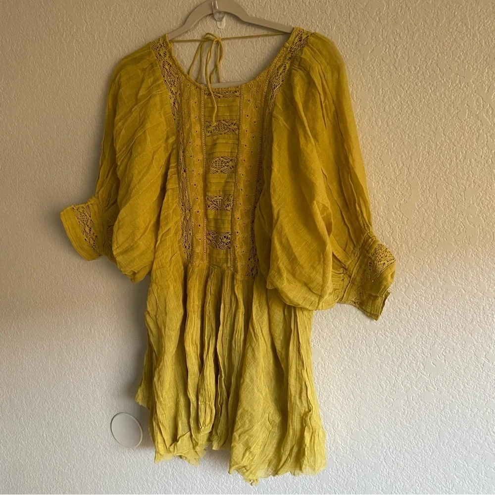 New Free People One Finley Tunic in Dried Palm Top